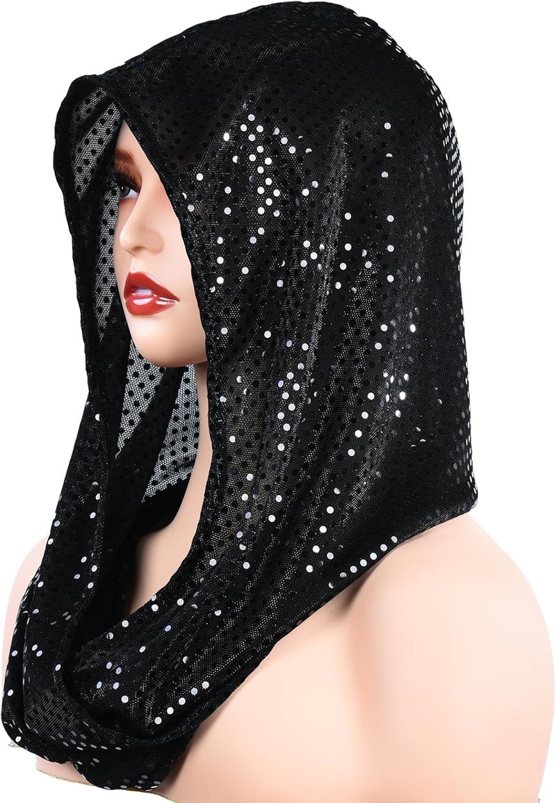 Bazeen sequin unisex rave hood/festival outfit/hood, sparkly bandana Rave Accessories, Rave Gear - Image 5